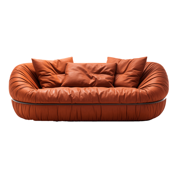 Vintage Cognac Leather Sofa