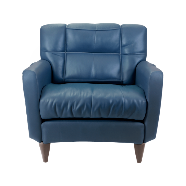 Cammi Blue Leather Armchair
